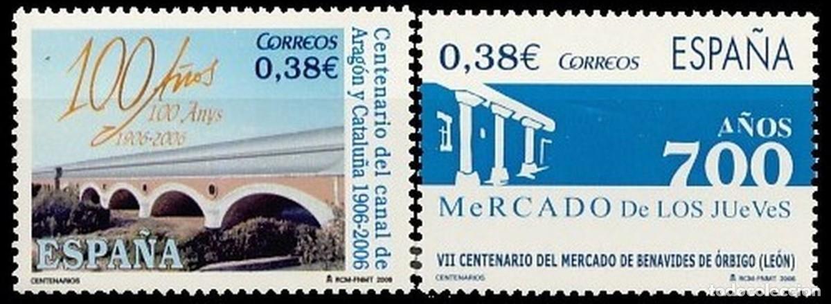 Selos: Espa&ntilde;a 2006 edifil 4256/7 Sellos ** Arquitectura Centenario Mercado los Jueves Benavides de Orbigo
