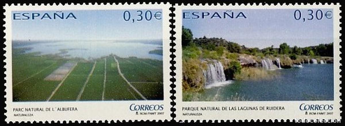 Sellos: Espa&ntilde;a 2007 edifil 4346/7 Sellos ** Naturaleza Parque Natural Albufera (Valencia) y Lagunas Ruidera