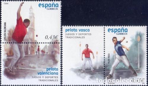 Sellos: Espa&ntilde;a 2008 edifil 4408/9 Sellos ** Juegos y Deportes Tradicionales Pelota Valenciana y Pelota Vasca