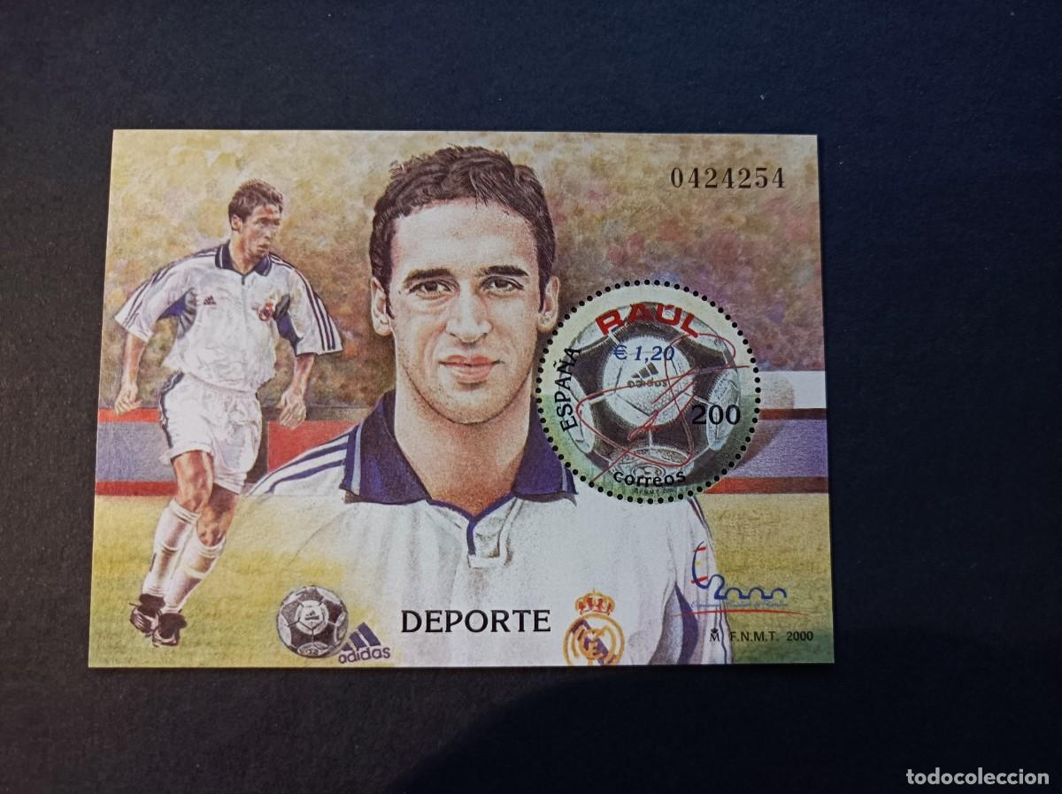 Sellos: Sello nuevo. E. M. Filatelia Espa&ntilde;a&acute;2000. Deporte. Ra&uacute;l Gonz&aacute;lez. 9 octubre 2000. Edifil SH 3761.