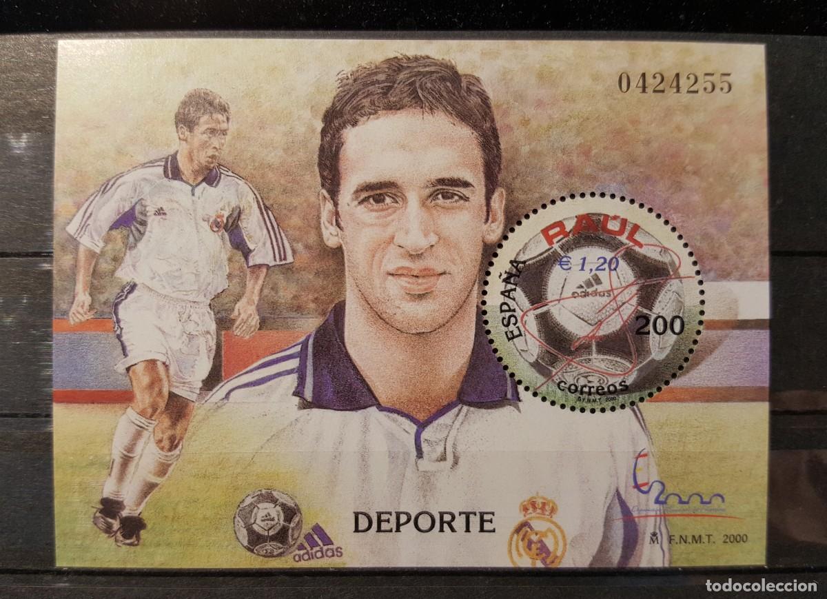 Sellos: Sello nuevo. E. M. Filatelia Espa&ntilde;a&acute;2000. Deporte. Ra&uacute;l Gonz&aacute;lez. 9 octubre 2000. Edifil SH 3761.