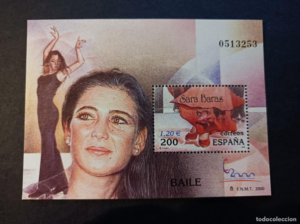 Sellos: Sello nuevo. E. M. Filatelia Espa&ntilde;a&acute;2000. Danza. Sara Baras. 10 octubre 2000. Edifil SH 3763.