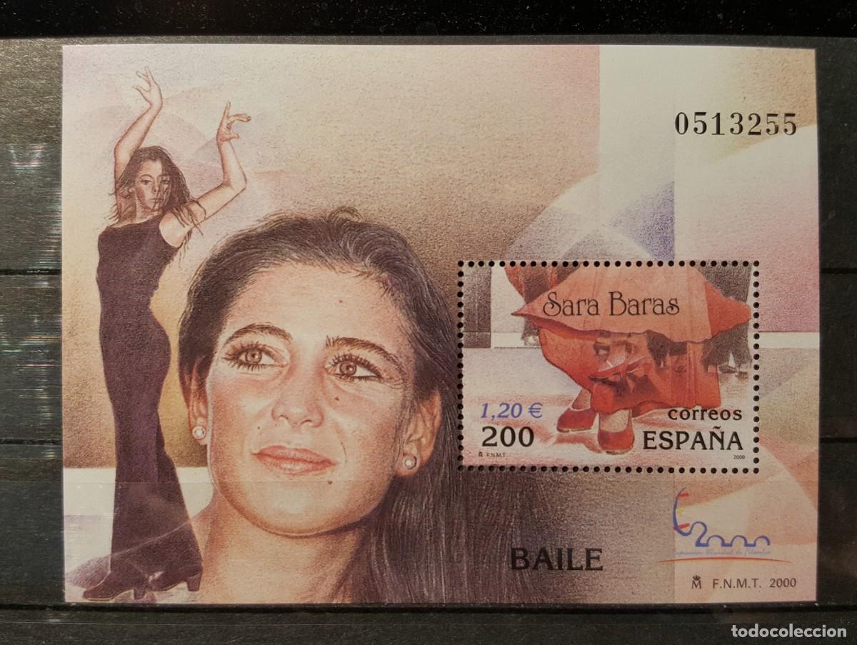 Sellos: Sello nuevo. E. M. Filatelia Espa&ntilde;a&acute;2000. Danza. Sara Baras. 10 octubre 2000. Edifil SH 3763.