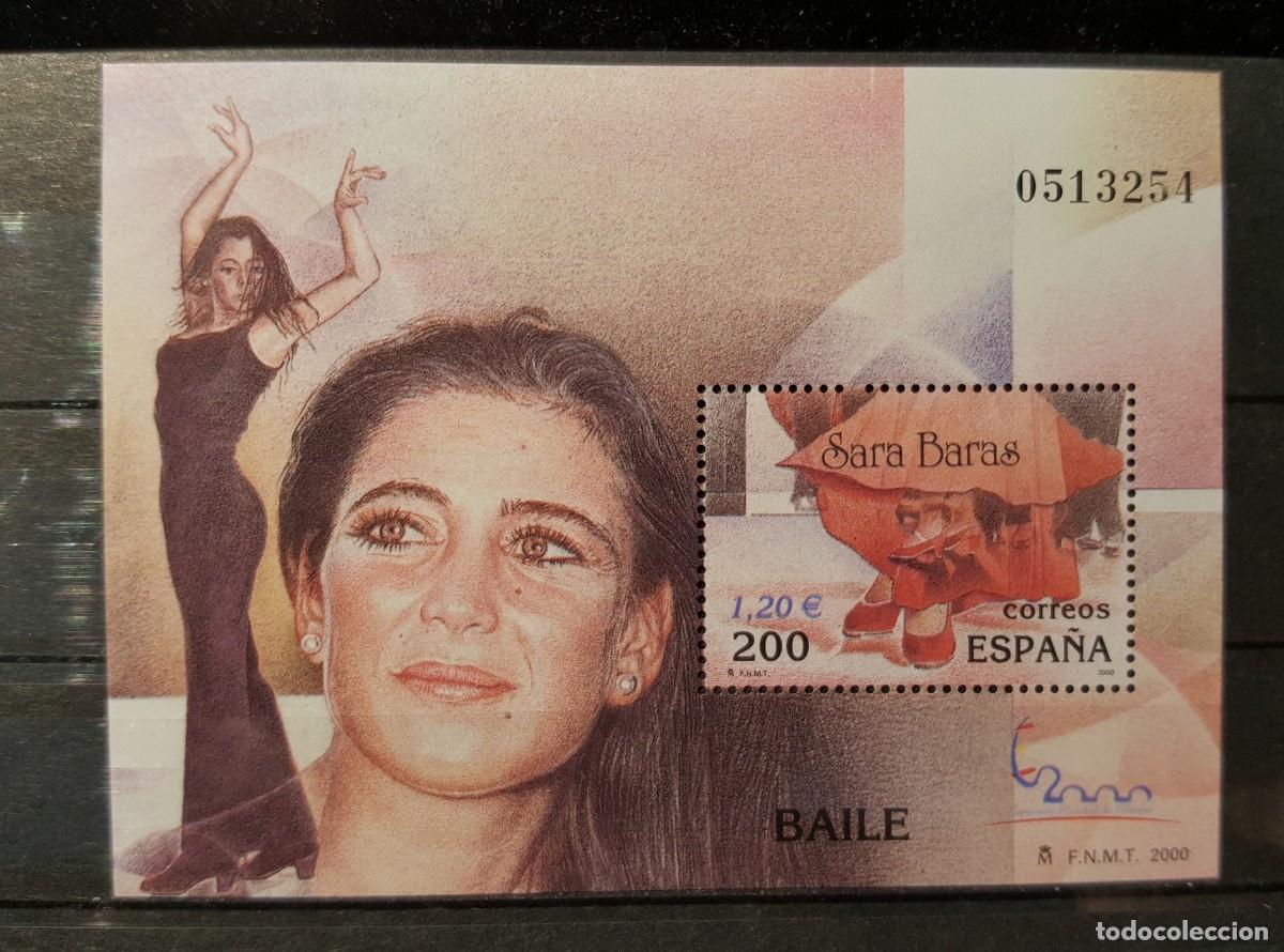 Sellos: Sello nuevo. E. M. Filatelia Espa&ntilde;a&acute;2000. Danza. Sara Baras. 10 octubre 2000. Edifil SH 3763.