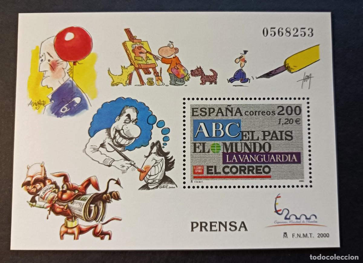 Sellos: Sello nuevo. E. M. Filatelia Espa&ntilde;a&acute;2000. Personajes de Prensa. 13 octubre 2000. Edifil SH3766.