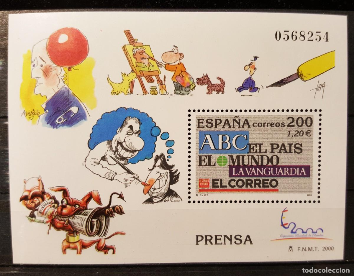 Sellos: Sello nuevo. E. M. Filatelia Espa&ntilde;a&acute;2000. Personajes de Prensa. 13 octubre 2000. Edifil SH3766.