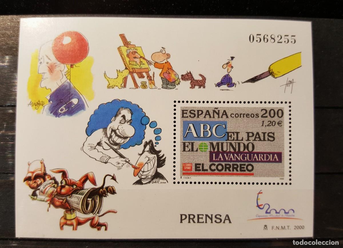 Sellos: Sello nuevo. E. M. Filatelia Espa&ntilde;a&acute;2000. Personajes de Prensa. 13 octubre 2000. Edifil SH3766.