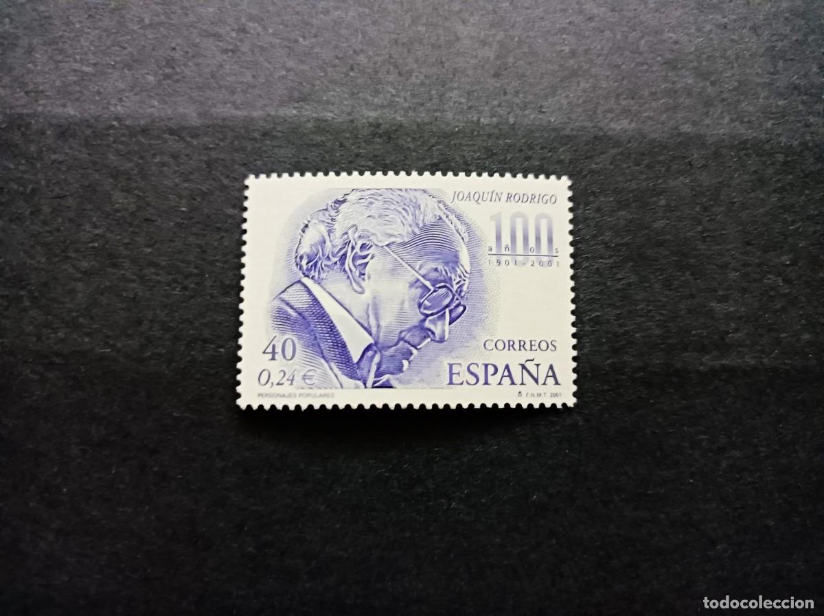 Sellos: Sello nuevo. Personajes Populares. Joaqu&iacute;n Rodrigo. 22 de Marzo de 2001. Edifil 3783.