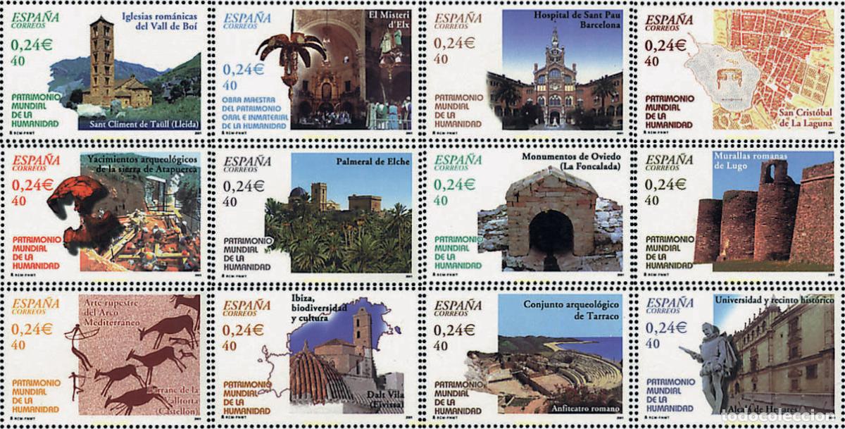 Sellos: 88544 MNH ESPA&Ntilde;A 2001 PATRIMONIO MUNDIAL DE LA HUMANIDAD