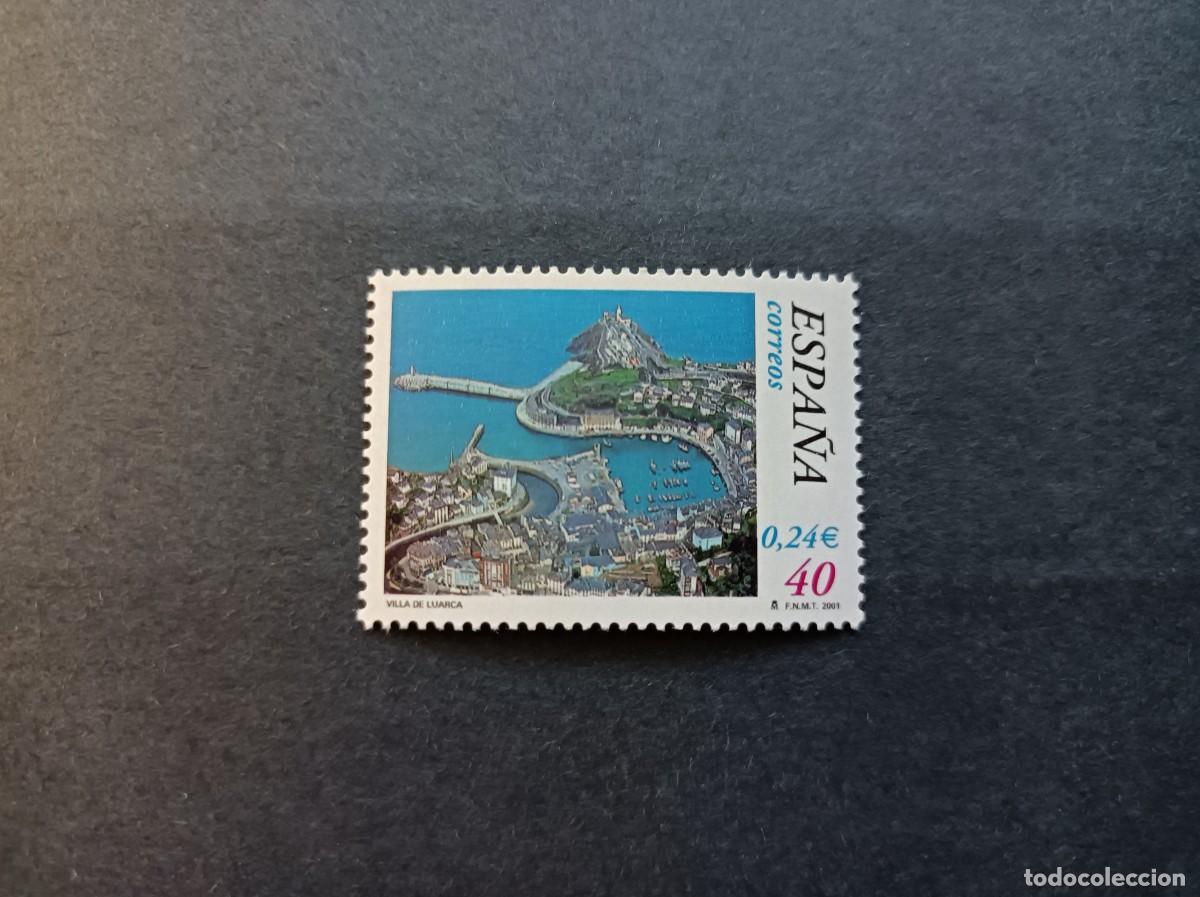 Sellos: Sello nuevo. Vista a&eacute;rea de Luarca (Asturias). 26 de Mayo de 2001. Edifil 3800.