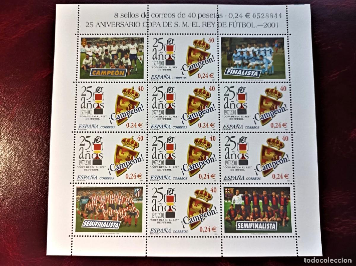 Sellos: Sellos nuevos. 25 A&ntilde;os de la Copa de S. M. El Rey de Futbol. 6 Julio de 2001. Edifil MP. 75.