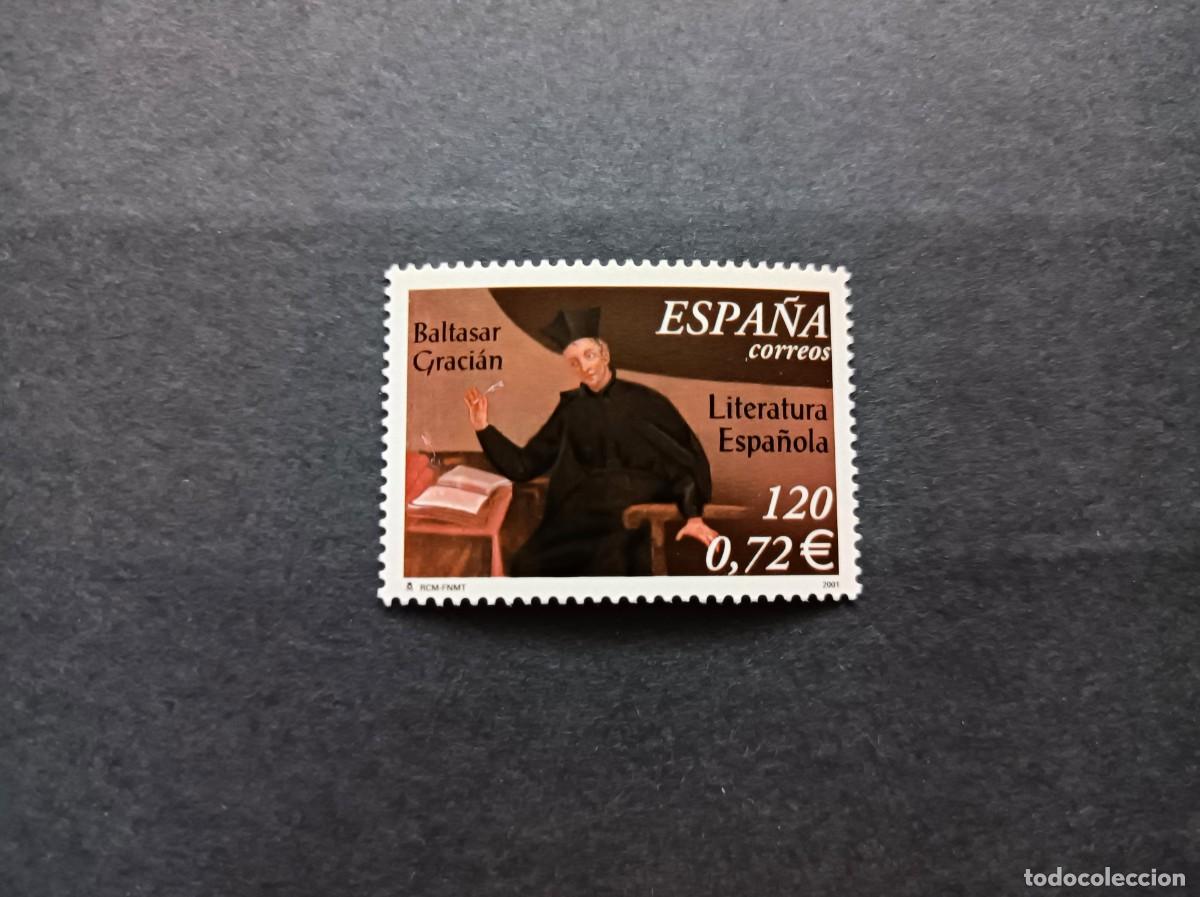 Sellos: Sello nuevo. Literatura espa&ntilde;ola. IV Centenario Baltasar Graci&aacute;n. 13 Julio de 2001. Edifil 3808.