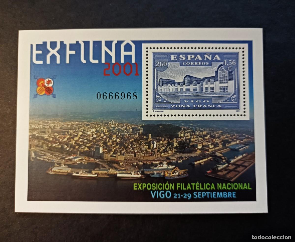 Sellos: Sello nuevo. Exposicion Filatelica Exfilna 2001. Vista de Vigo. 15 Sept. 2001. Edifil SH3816.