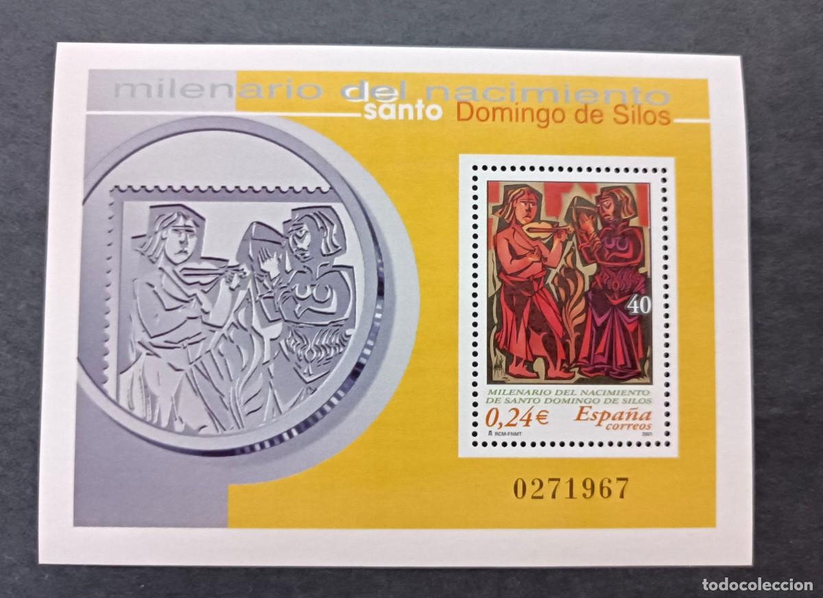 Sellos: Sello nuevo. Milenario Nacimiento S. Domingo de Silos. 4 Octubre. 2001. Edifil SH3818.