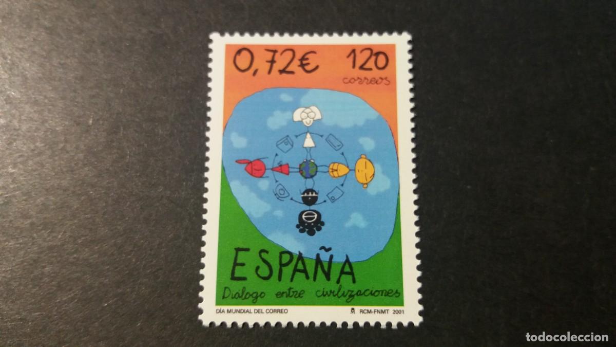 Sellos: Sello nuevo. Dia Mundial del Correo. Motivo alusivo. 9 de Octubre de 2001. Edifil 3820.