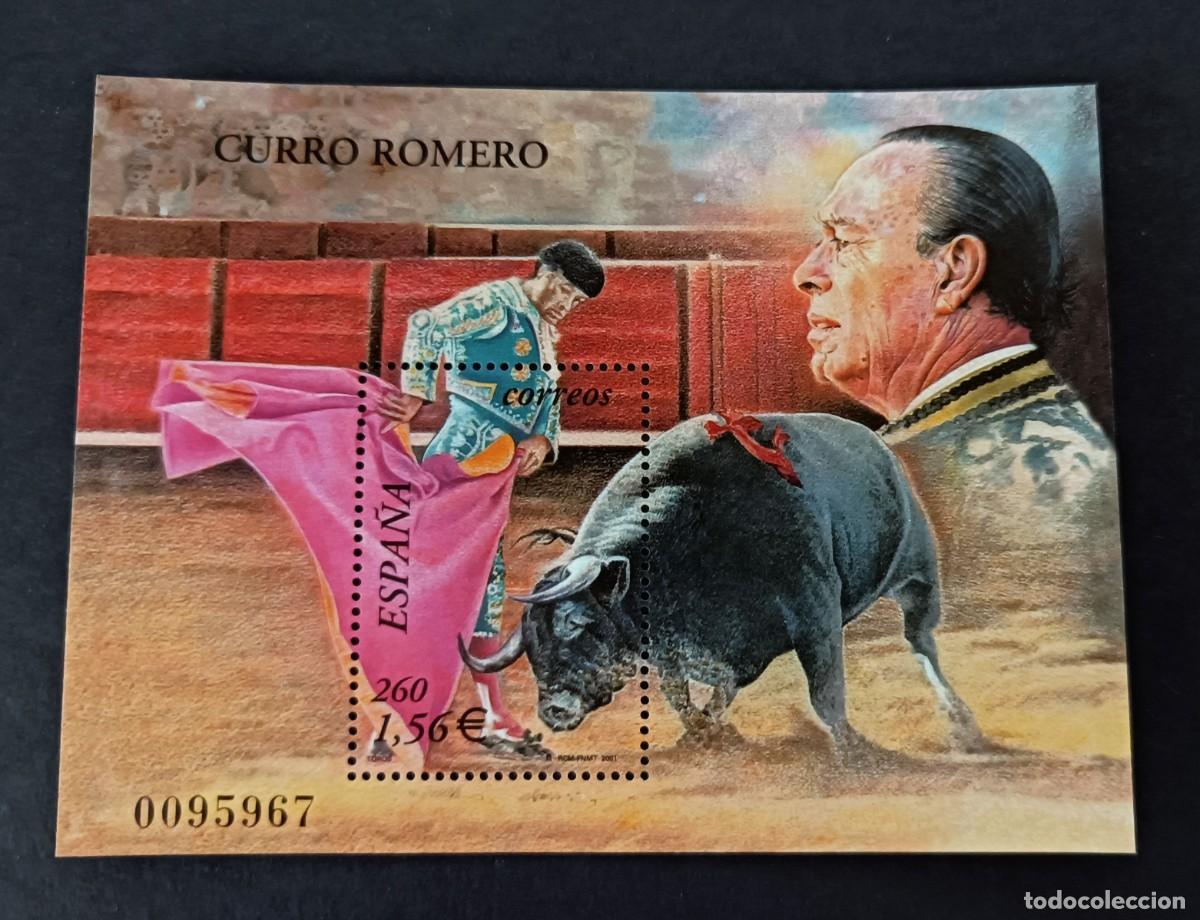 Sellos: Sello nuevo. Curro Romero. Veronica y Efigie de Curro. 25 Octubre. 2001. Edifil SH3834.