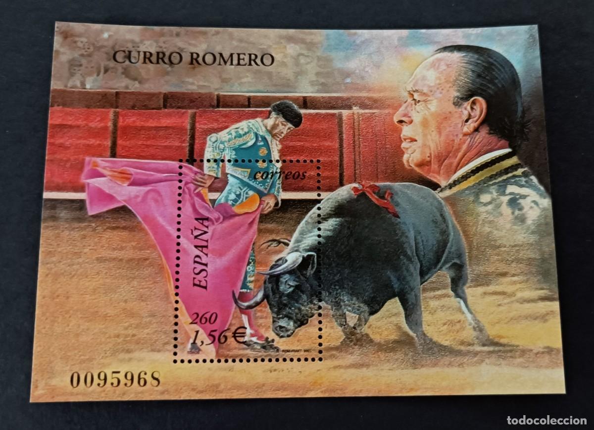 Sellos: Sello nuevo. Curro Romero. Veronica y Efigie de Curro. 25 Octubre. 2001. Edifil SH3834.