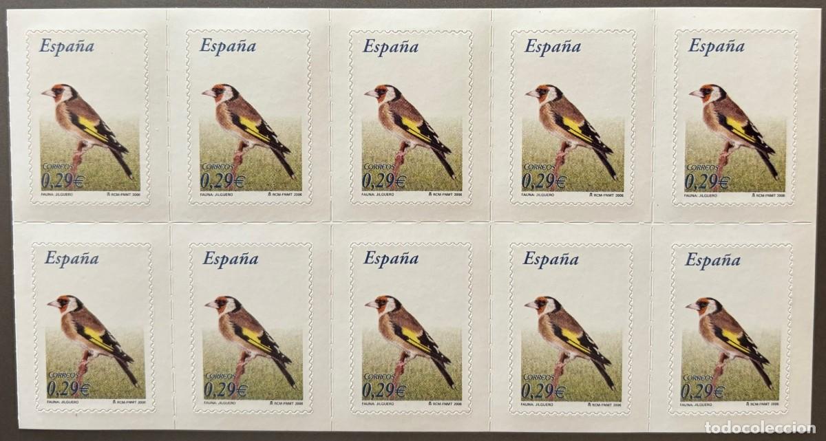 Sellos: ESPA&Ntilde;A, SPAIN, A&Ntilde;O 2006, EDIFIL 4214H, JILGUERO, BLOQUE DE 10 SELLOS DE CARNET. CATALOGO 65,00 &euro;