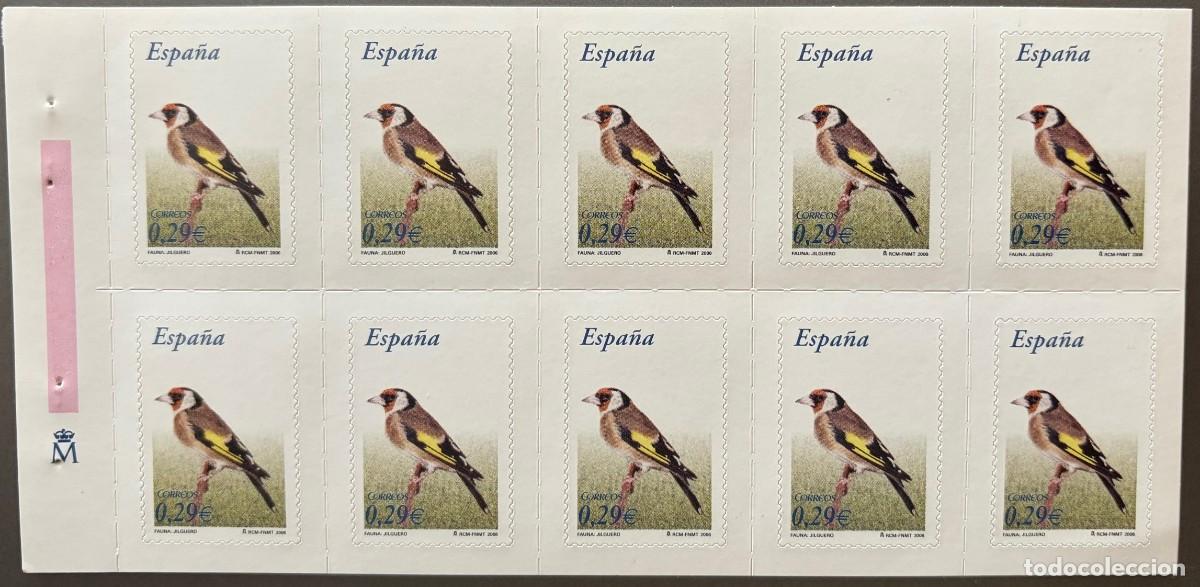 Sellos: ESPA&Ntilde;A, SPAIN, A&Ntilde;O 2006, EDIFIL 4214H, JILGUERO, BLOQUE DE 10 SELLOS DE CARNET, B. CATALOGO 65,00 &euro;