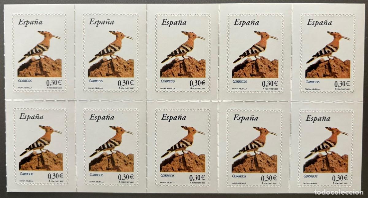 Sellos: ESPA&Ntilde;A, SPAIN, A&Ntilde;O 2007, EDIFIL 4300H, ABUBILLA, BLQ DE 10 SELLOS DE CARNET, CATALOGO 10,00 &euro;