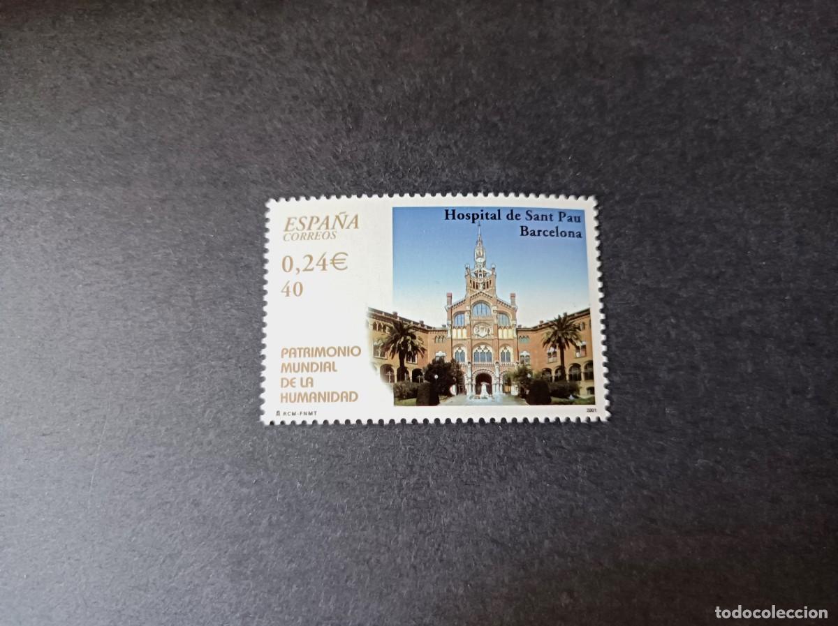 Sellos: S. nuevo. Patrimonio M. Humanidad. Hospital S. Pablo (Barcelona). 30 Noviembre. Edifil 3845.