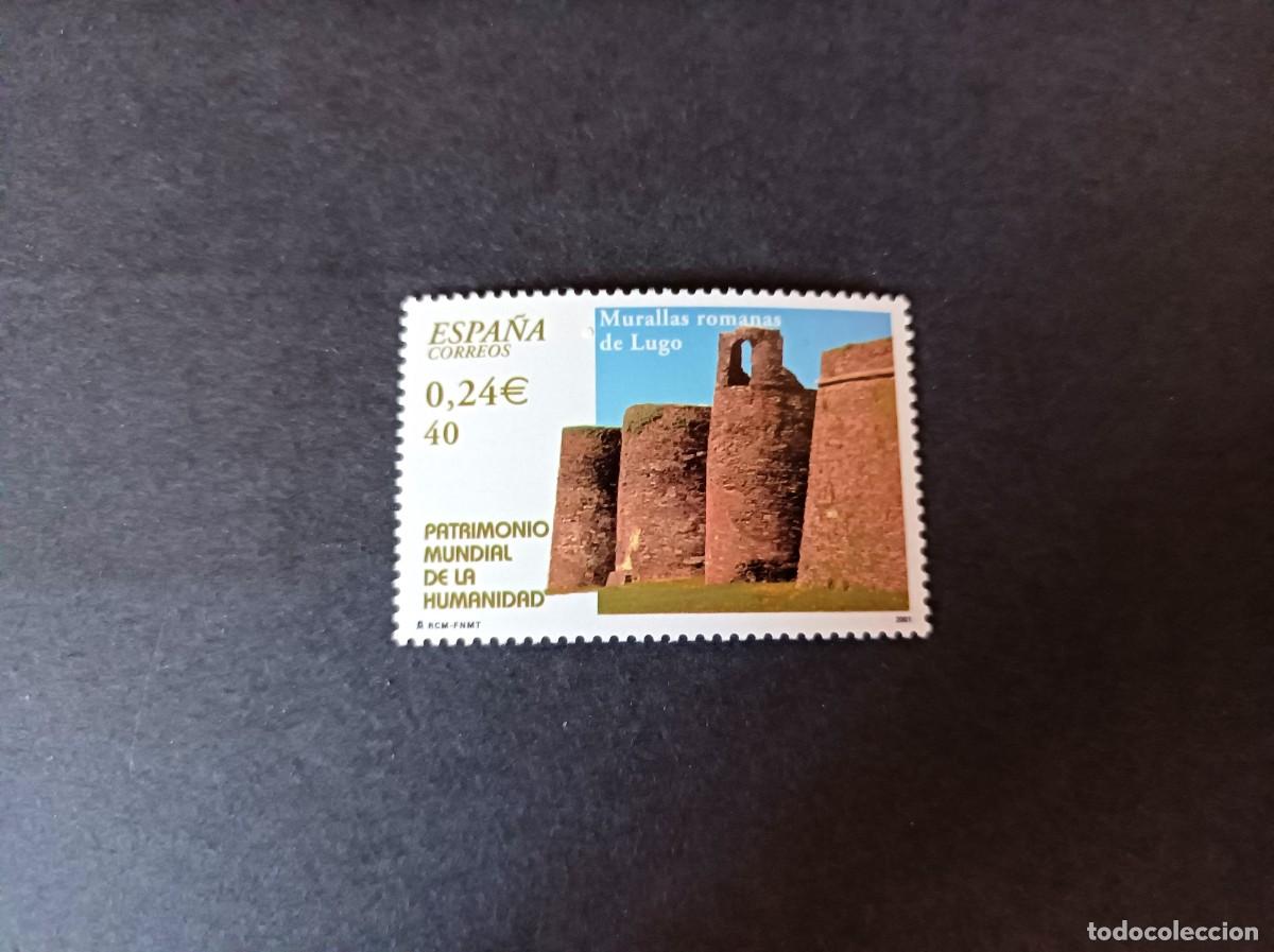 Sellos: S. nuevo. Patrimonio de la Humanidad. Murallas (Lugo). 30 Noviembre 2001. Edifil 3850.
