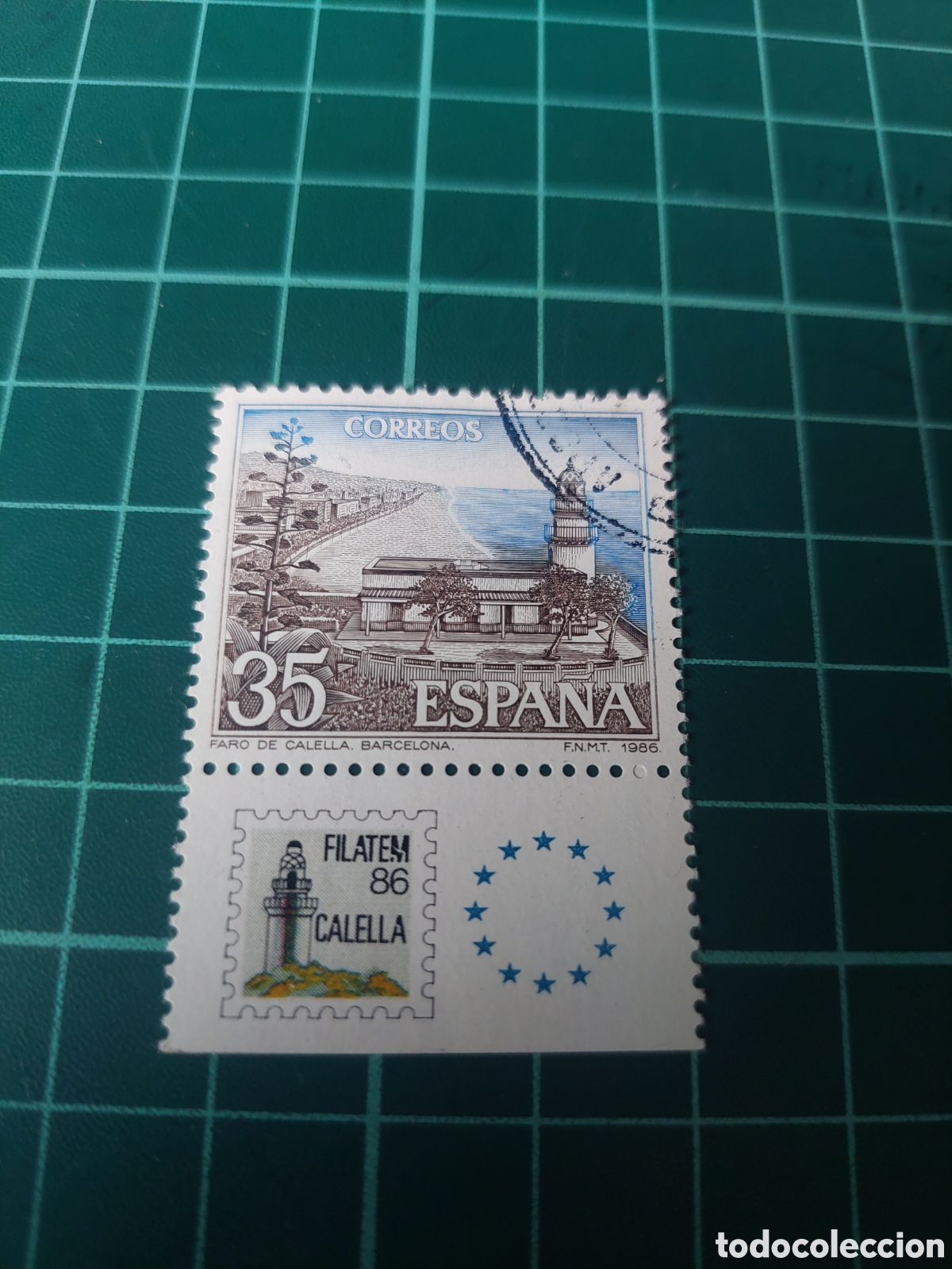 Sellos: 19886 BANDELETA USADA LUJO EDIFIL 2838NFILATEM 86 CALELLA ARQUITECTURA FARO PAISAJE