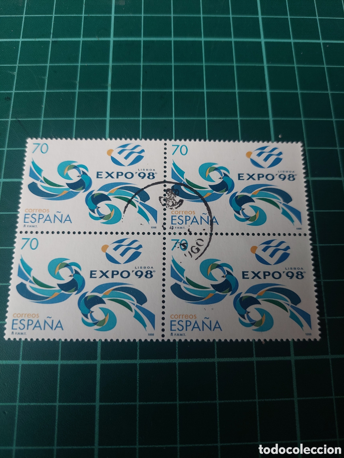 Sellos: 1998 EDIFIL 3554 USADOS LUJO BLOQUE CUATRO EXPO 98 LISBOA DISE&Ntilde;O