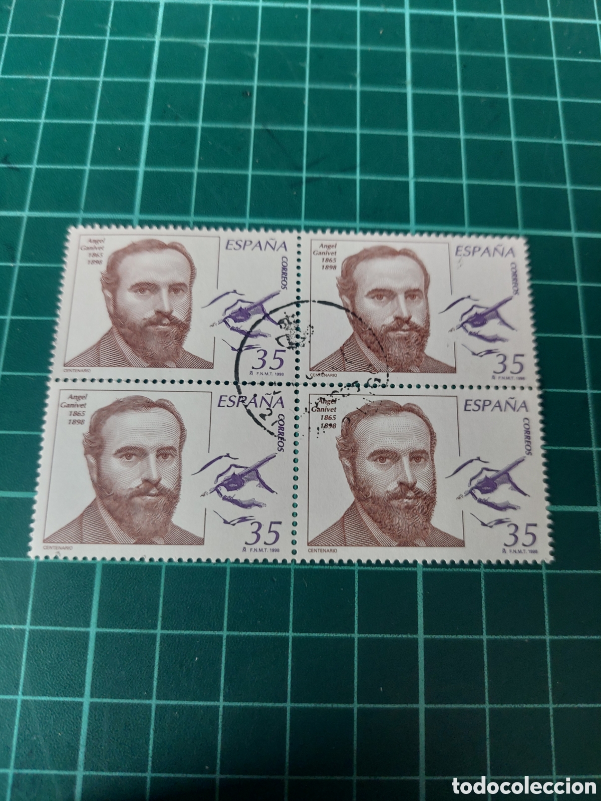 Sellos: 1998 edifil 3586 bloque cuatro usados lujo centenario Angel grabriel literatura personajes