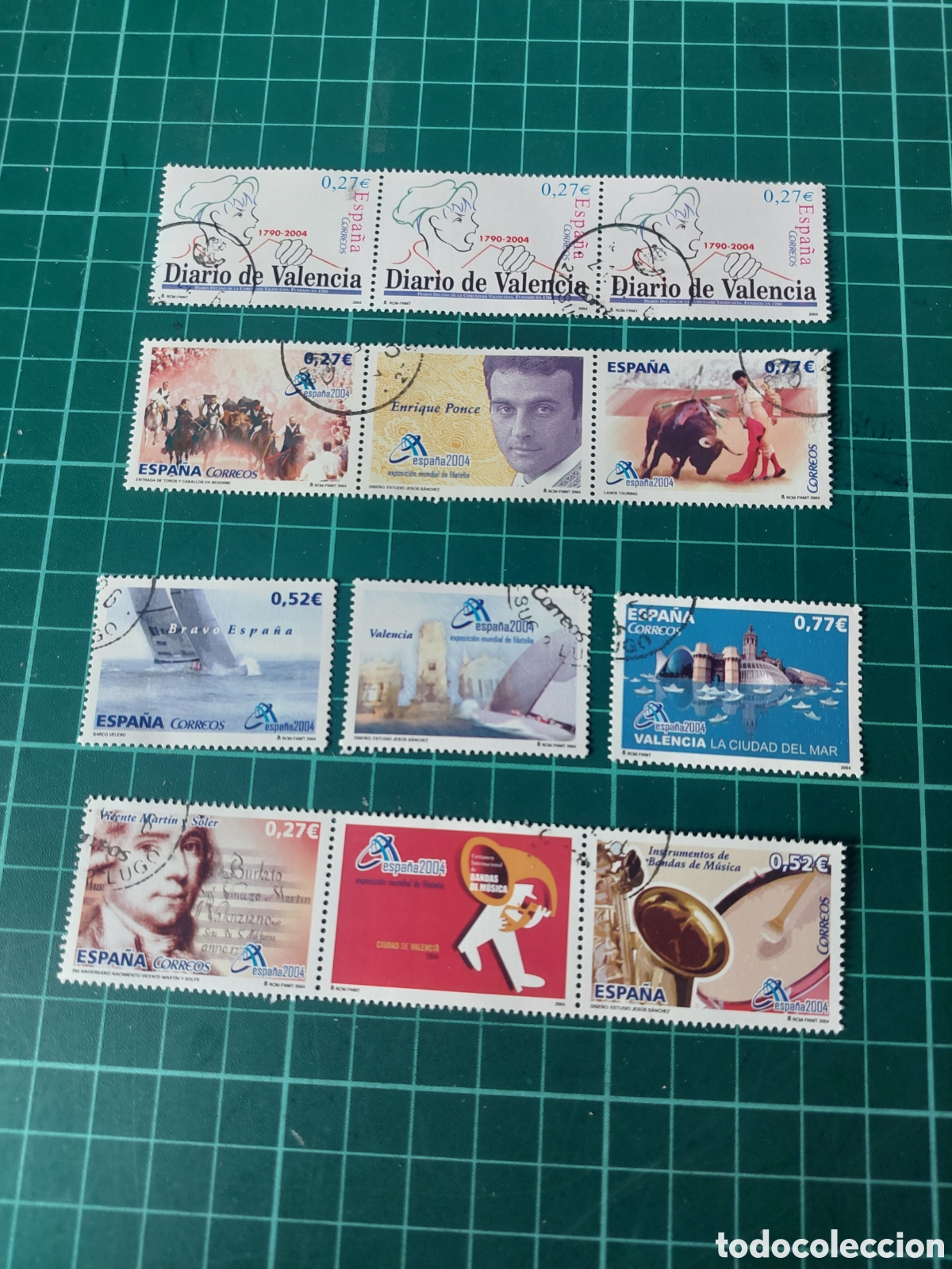 Sellos: 2004 USADOS LUJO VALENCIA EDIFIL 4094 4085/86 4089/90 4092/93
