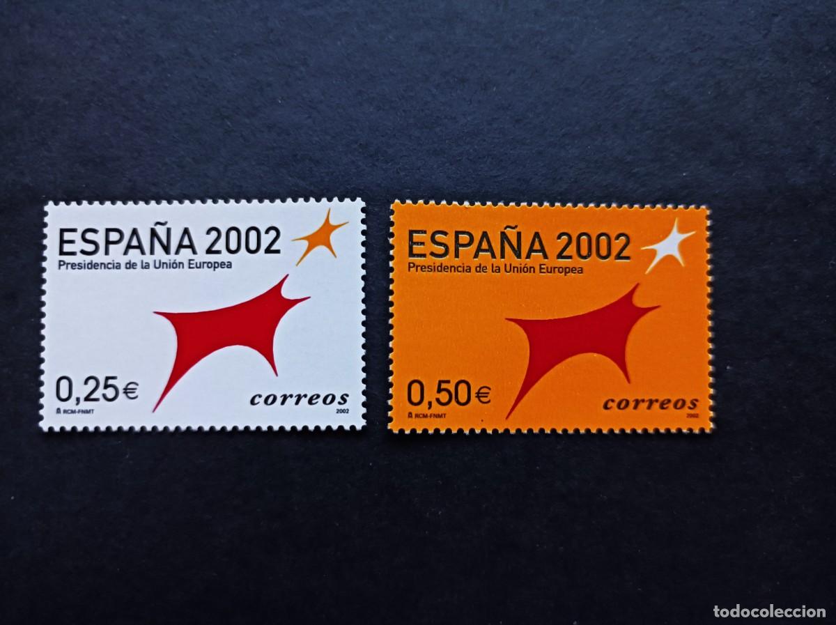 Sellos: Sellos nuevos. Presidencia Union Europea. Serie completa. 2 Enero 2002. Edifil 3865/66.