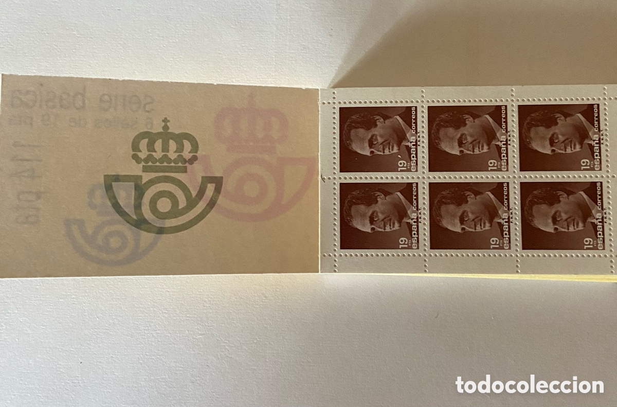 Sellos: Carnet serie b&aacute;sica Juan Carlos I. 1986. 12 sellos de 19 ptas