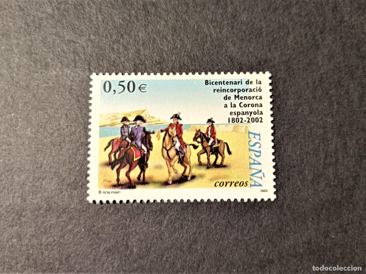 Sellos: Sello nuevo. Bicentenario Reincorporaci&oacute;n de Menorca a Espa&ntilde;a. 10 de Mayo 2002. Edifil 3897.