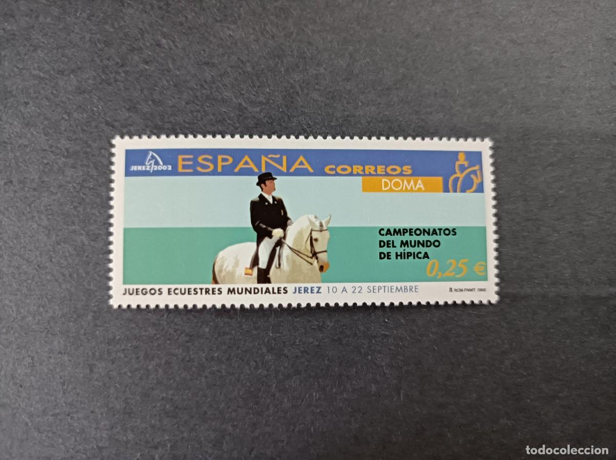 Sellos: Sello nuevo. Juegos Ecuestres Mundiales. Doma cl&aacute;sica. 11 mayo 2002. Edifil 3900.