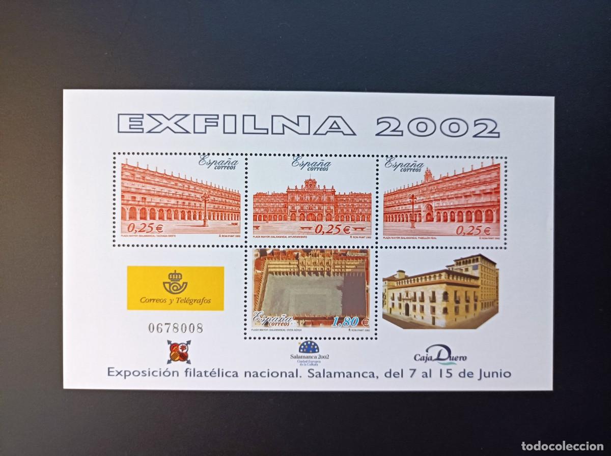 Sellos: Sellos nuevon. Exposici&oacute;n Filatelia. Exfilna 2002. 7 de Junio 2002. Edifil SH3906.