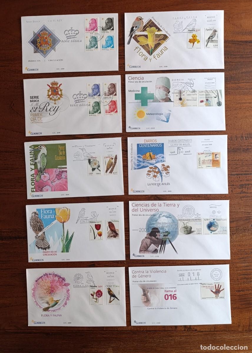 Sellos: A&Ntilde;O COMPLETO SOBRES DE PRIMER D&Iacute;A A&Ntilde;O 2008 FDC COMPLETO GRAN OCASION Y OFERTA &Uacute;NICA.