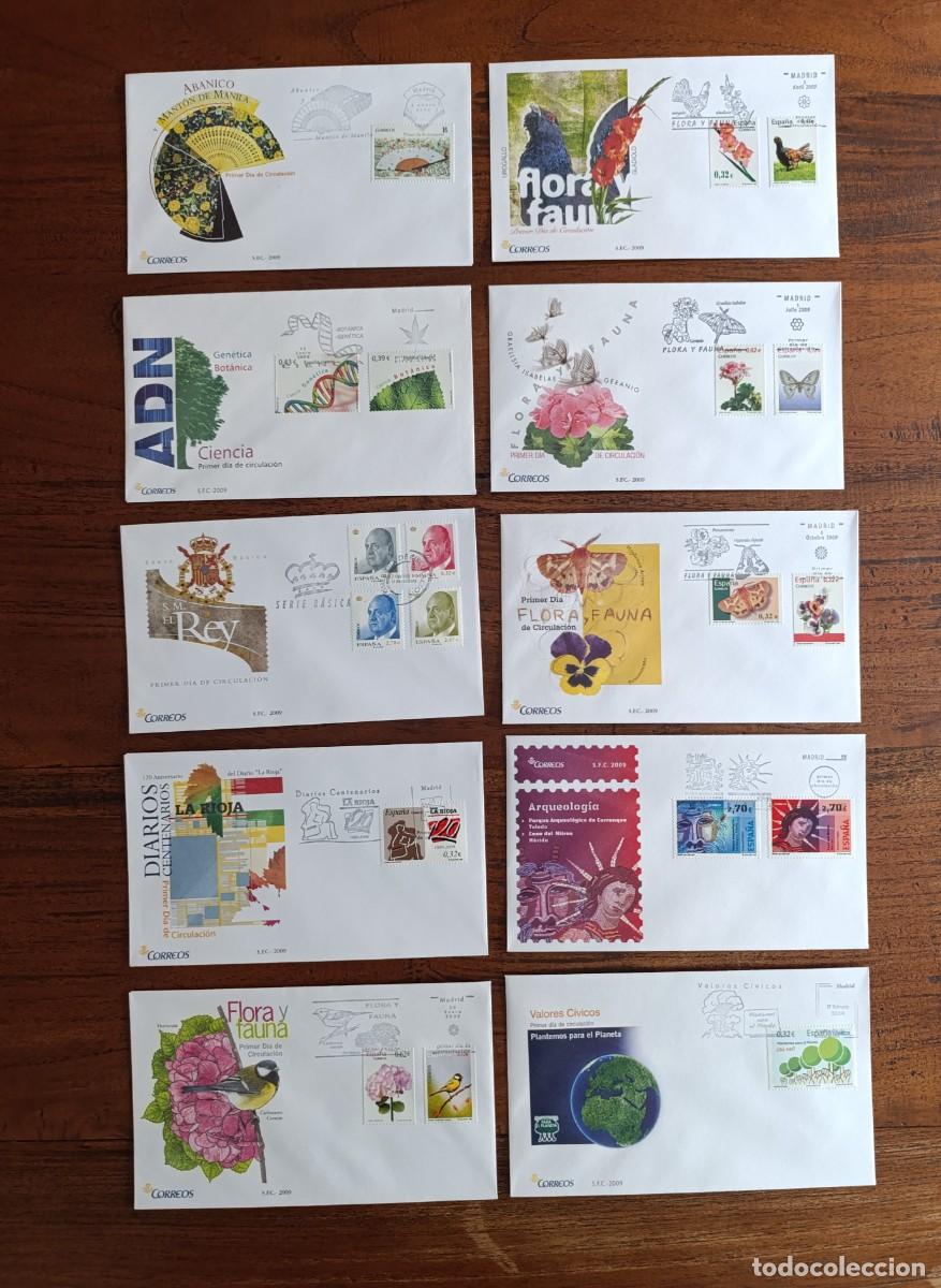 Sellos: A&Ntilde;O COMPLETO SOBRES DE PRIMER D&Iacute;A A&Ntilde;O 2009 FDC COMPLETO GRAN OCASION Y OFERTA &Uacute;NICA.