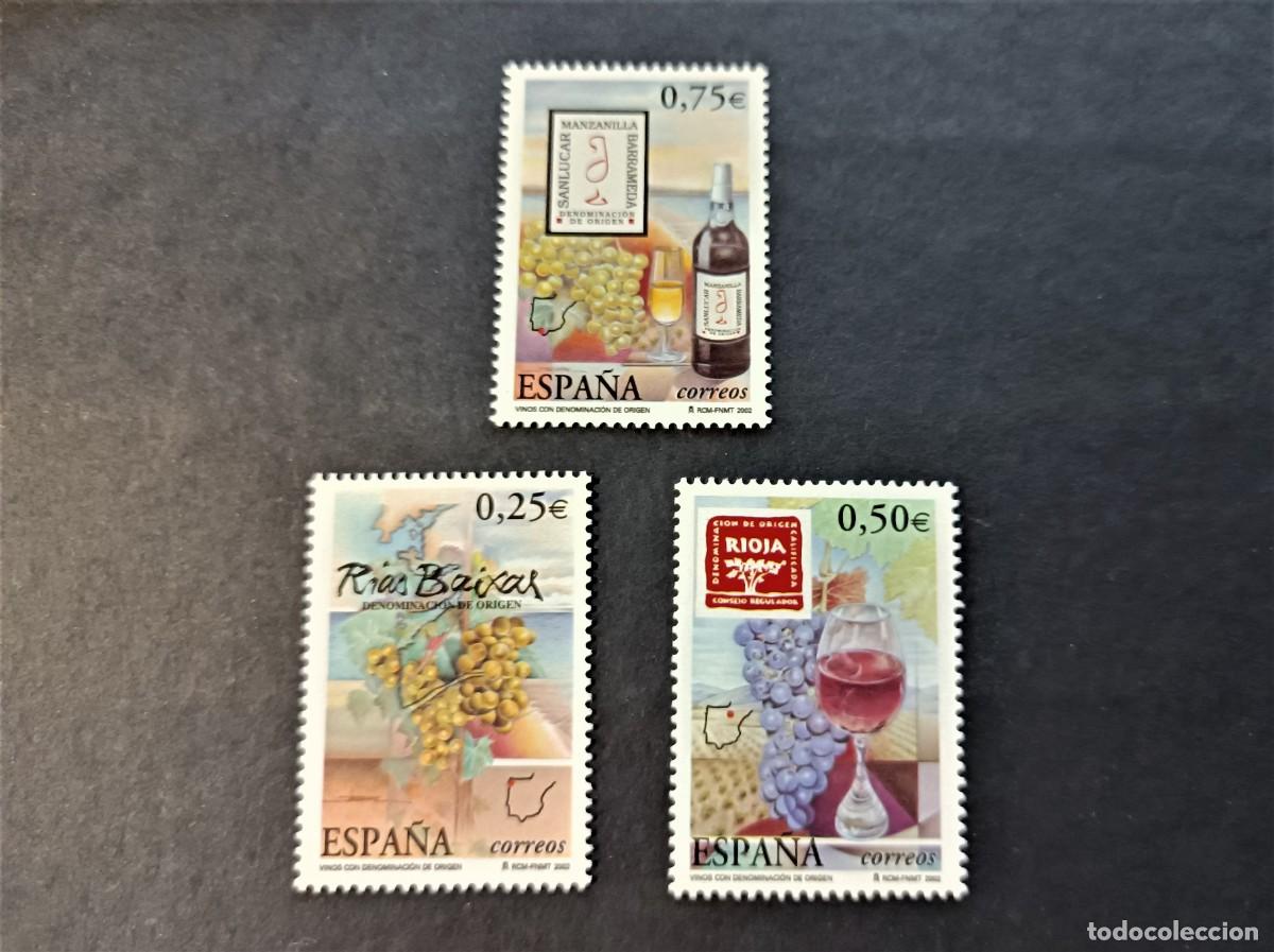Sellos: Sellos nuevos. Vinos Denominaci&oacute;n Origen. Serie completa. 27 Julio 2002. Edifil 3909/11.