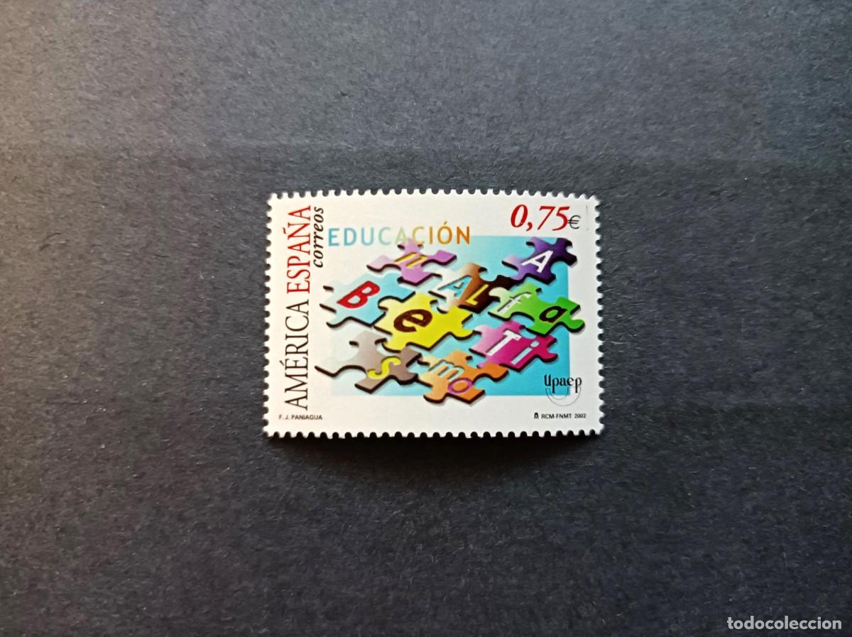Sellos: Sello nuevo. America-UPAEP. Puzzle. Palabra Analfabetismo. 14 Octubre 2002. Edifil 3933.