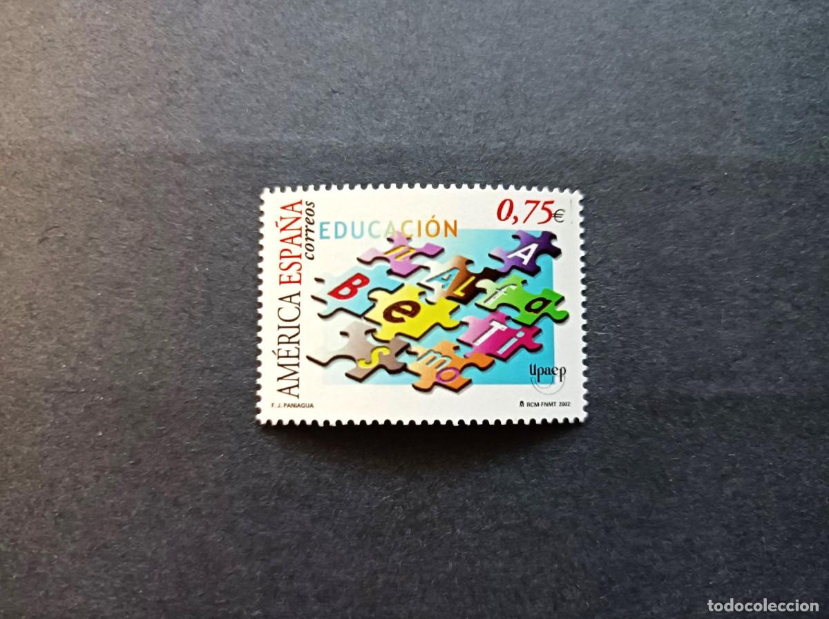 Sellos: Sello nuevo. America-UPAEP. Puzzle. Palabra Analfabetismo. 14 Octubre 2002. Edifil 3933.