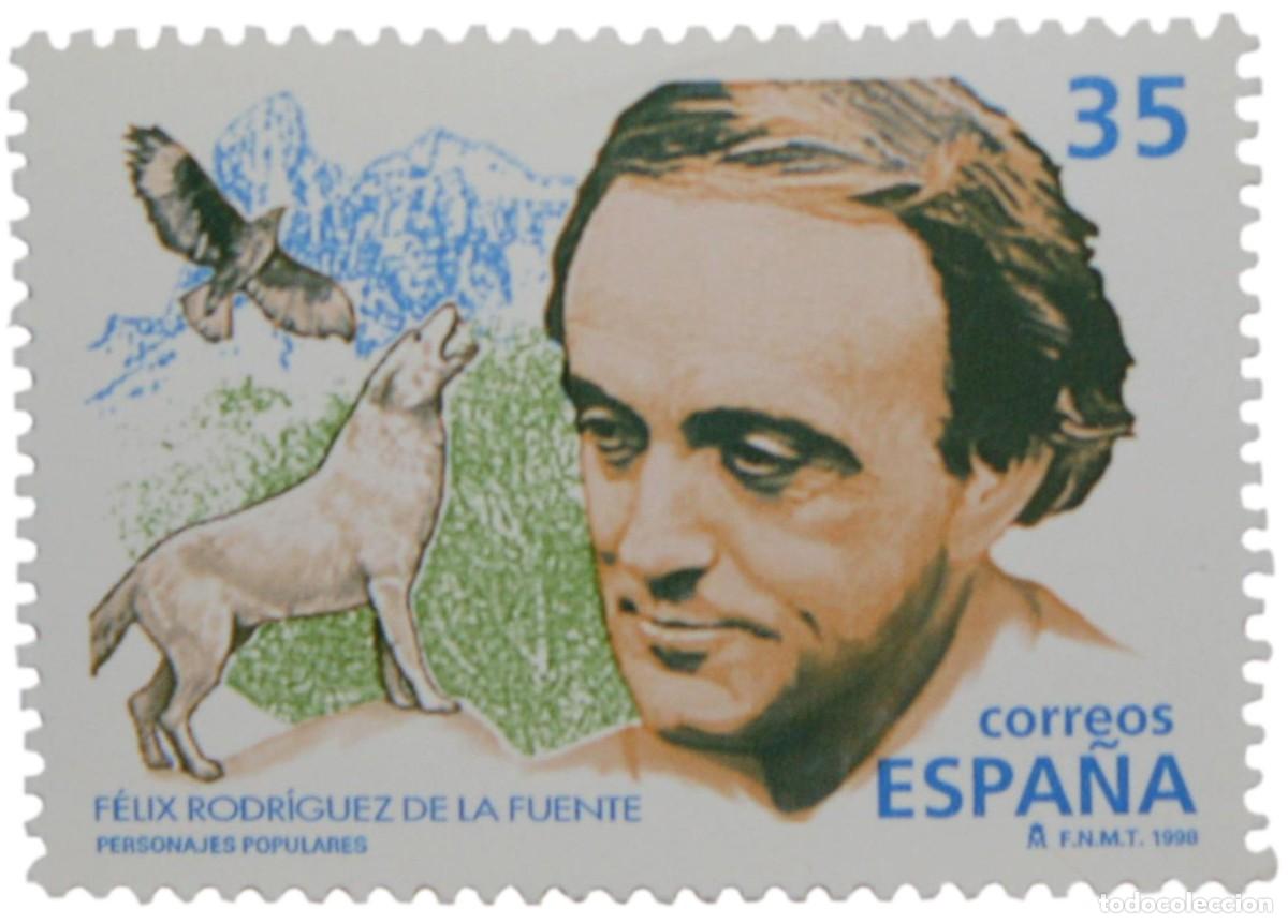Sellos: Sello Postal Personajes Populares Felix Rodriguez de la Fuente 1998 35 ptas