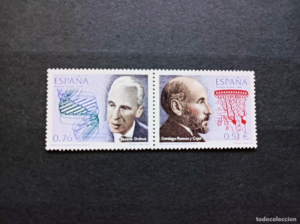 Sellos: Sello nuevo. Nobeles Espa&ntilde;oles. Ramon y Cajal y Severo Ochoa. 20 Marzo 2003. Edifil 3964/65.