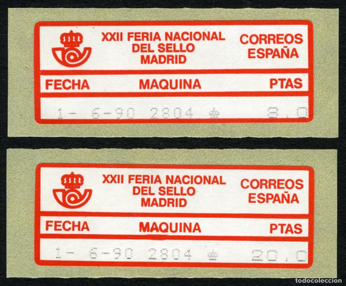Sellos: EPELSA CONMEMORATIVA 1990 &middot; XXII FERIA DEL SELLO &middot; MADRID &middot; SERIE COMPLETA 8 Y 20 PTS. &middot; ROJO #A0015