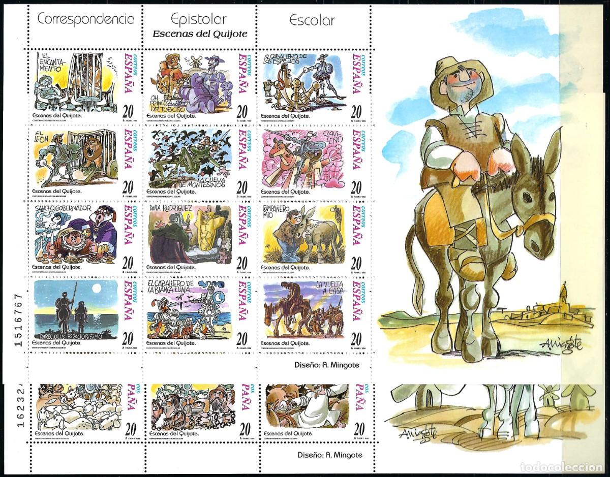 Sellos: Espa&ntilde;a 1998 Epistolar Escenas del Quijote 2 Mini pliegos Nuevos**