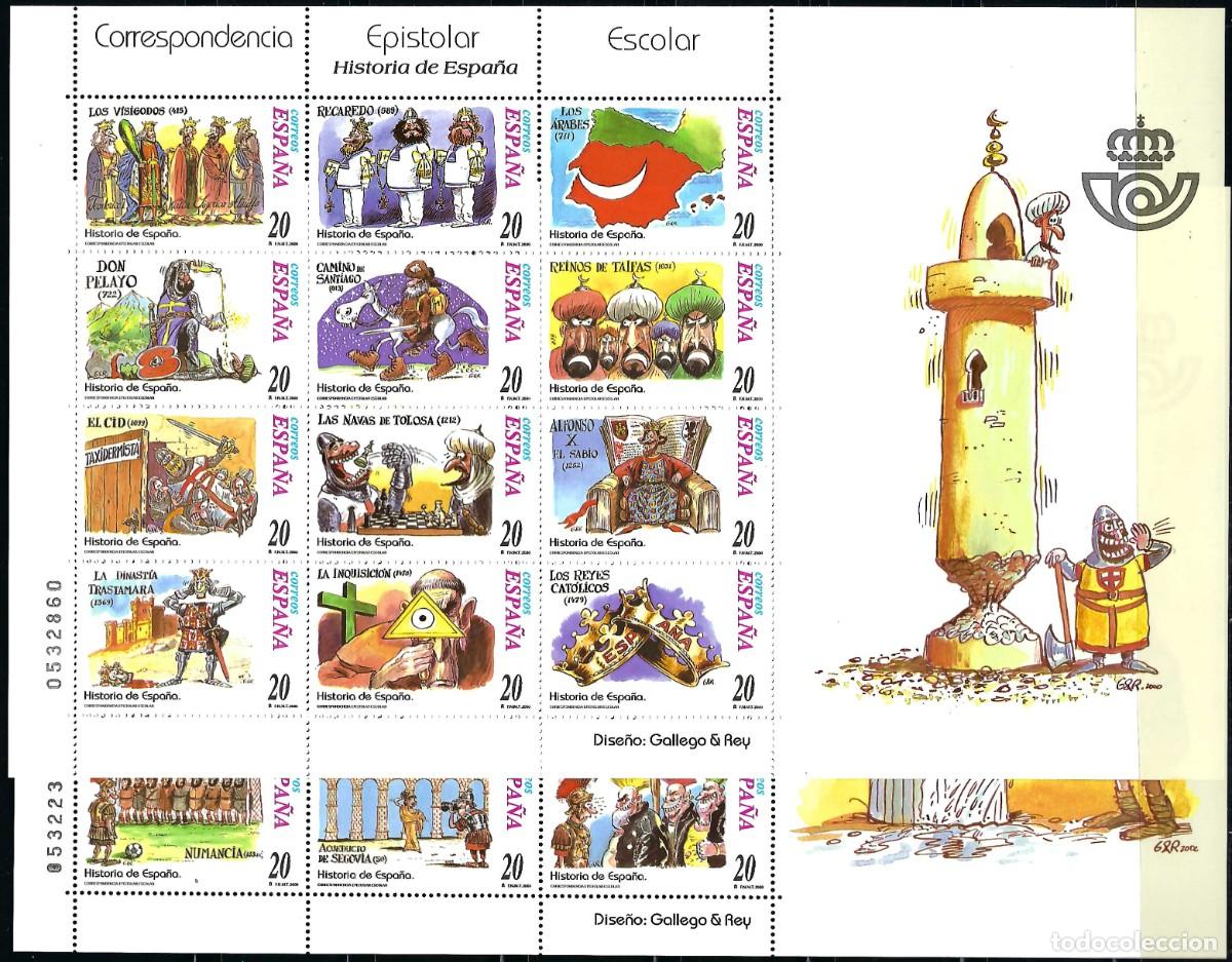 Sellos: Espa&ntilde;a 2000 Epistolar Historia de Espa&ntilde;a 2 Mini Pliegos Nuevos**