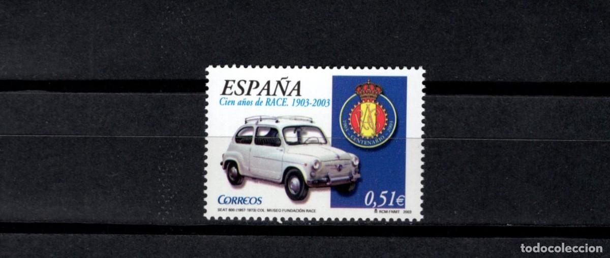 Sellos: S. nuevo. 100 A&ntilde;os Real Autom&oacute;vil Club de Espa&ntilde;a. Seat 600 (1957). 27 Junio. Edifil 3996B