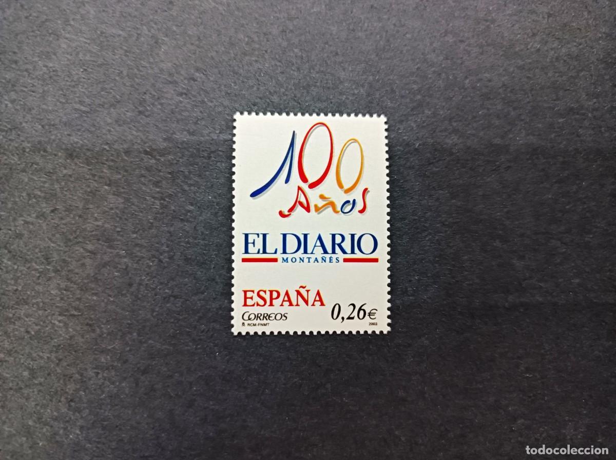 Sellos: Sello nuevo. Diarios Centenarios. El Diario Monta&ntilde;&eacute;s. Santander. 1 Julio de 2003. Edifil 3998.
