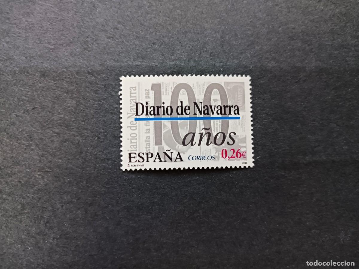 Sellos: Sello nuevo. Diarios centenarios. Diario de Navarra. 11 Julio de 2003. Edifil 4000.