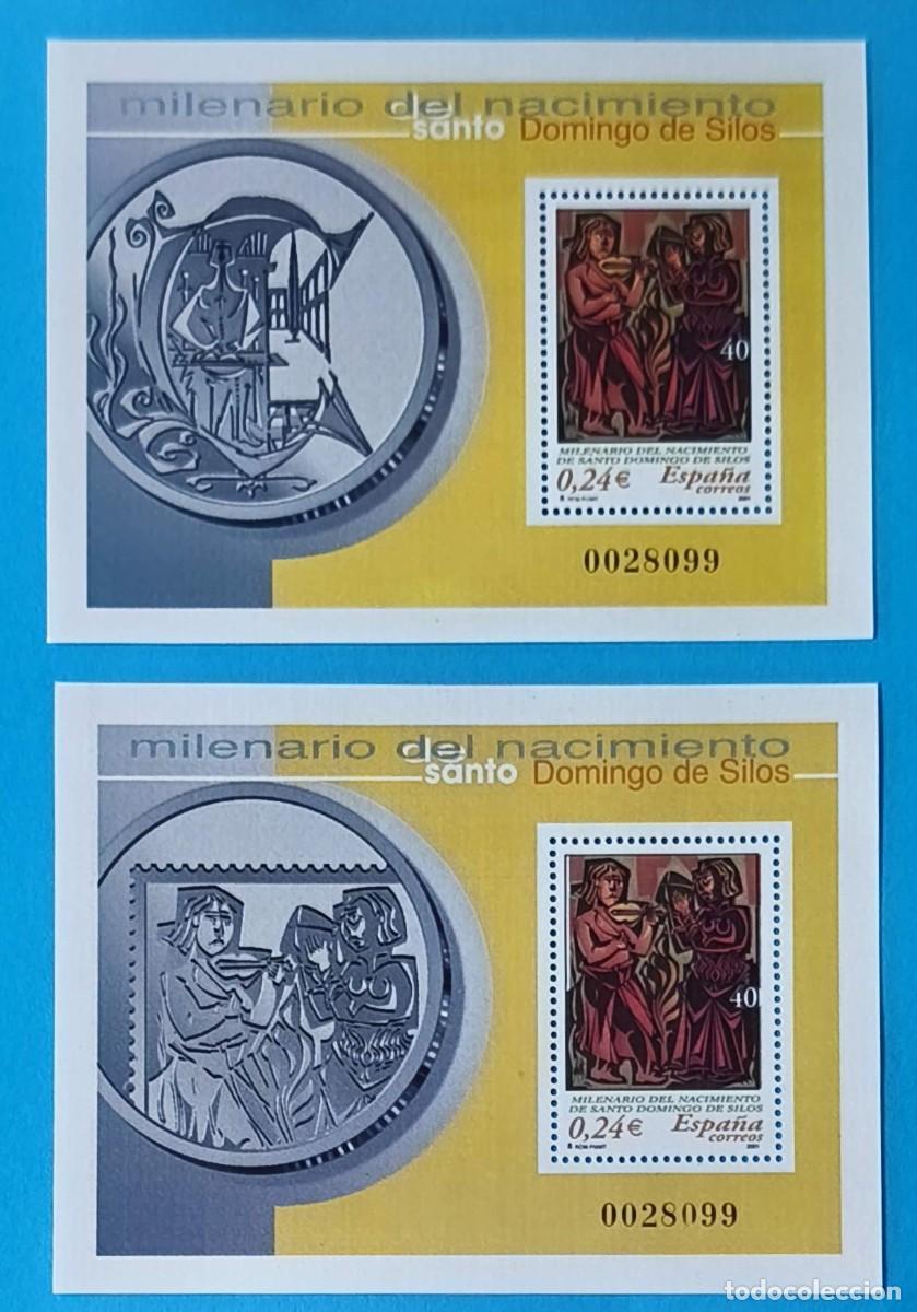 Sellos: HOJITAS MILENARIO DEL NACIMIENTO DE SANTO DOMINGO DE SILOS - 2001 - EDIFIL 3818-19