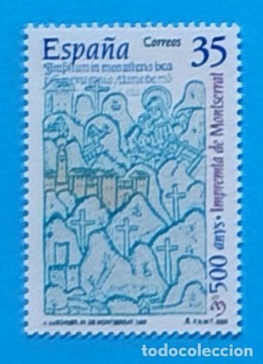 Sellos: 500 A&Ntilde;OS DE LA IMPRENTA DE MONTSERRAT - 2000 - EDIFIL 3696